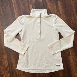 Kerrits Youth Girl L Top 1/4 Zip LS Riding Shirt Equestrian Horses White